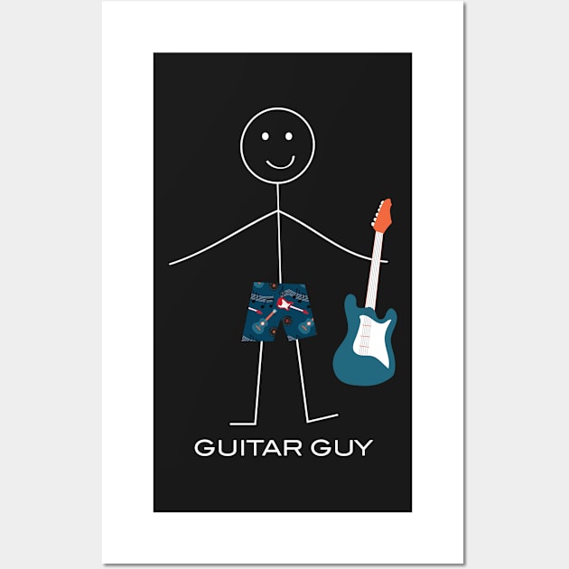 Funny Mens Bass Guitar Guy Wall Art by whyitsme